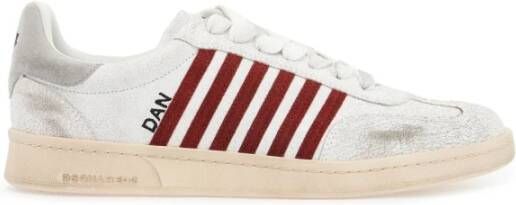 Dsquared2 Sneakers van verouderd leer met suède details White Heren