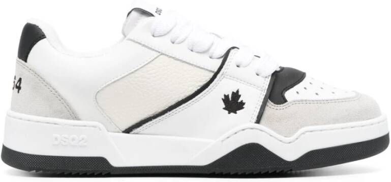 Dsquared2 Witte lage sneakers met driekleurige suède details Wit Heren