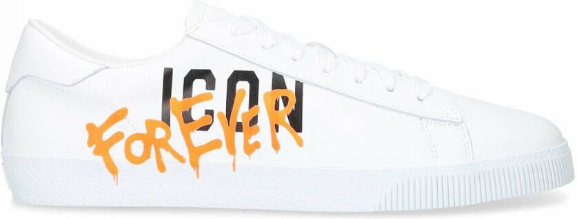 Dsquared2 Witte Leren Sneakers met Logo Detail White