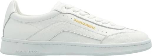 Dsquared2 Leren Vetersneakers Gemaakt in Italië White Heren