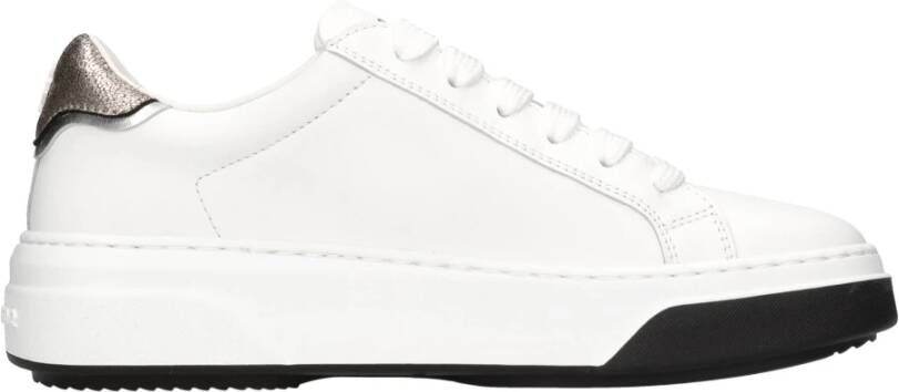 Dsquared2 Witte Leren Sneakers met Gouden Detail White Dames