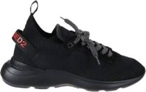 Dsquared2 Zwarte Fly Logo Tape Sneakers Black Heren