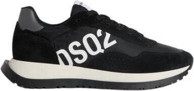 Dsquared2 nylon en suède lopende sneakers Zwart Heren