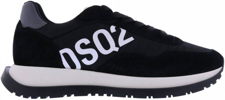 Dsquared2 nylon en suède lopende sneakers Zwart Heren