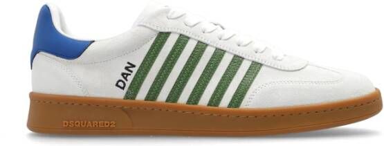 Dsquared2 Witte Suède Leren Sneakers Rubberen Zool White Heren