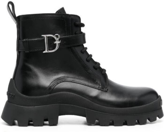 Dsquared2 Statement Combat Sneakers Black Dames