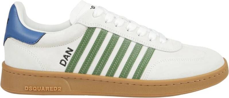 Dsquared2 Witte Suède Leren Sneakers Rubberen Zool White Heren