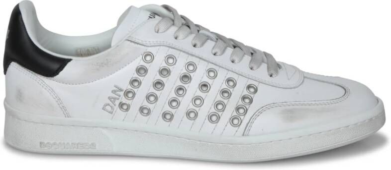 Dsquared2 Studded Leren Sneakers White Heren