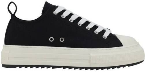 Dsquared2 Zwarte Canvas Sneakers met Witte Rubberen Zool Black Heren