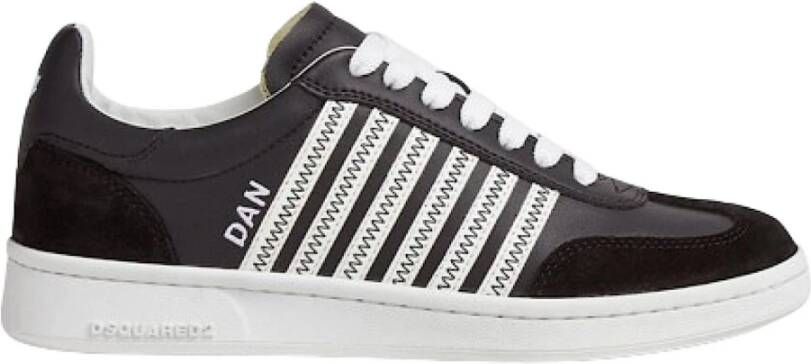 Dsquared2 Vintage Leren Sneakers Black Dames