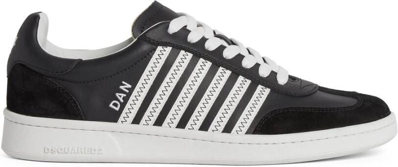 Dsquared2 Vintage Leren Sneakers Black Heren