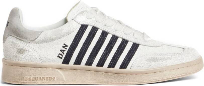 Dsquared2 Vintage Leren Sneakers White Heren