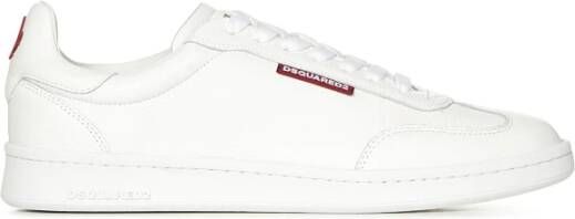 Dsquared2 Witte Deer-Print Leren Sneakers White Heren