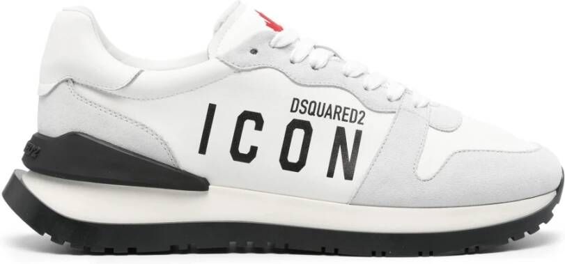 Dsquared2 Witte hardloopschoenen met platte zool White Heren