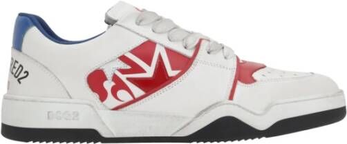 Dsquared2 Witte lage-top vintage leren sneakers White Heren