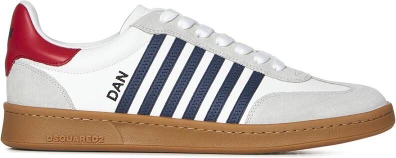 Dsquared2 Multikleur Sneakers Vitello+Crosta Wit+Blauw+Rood Multicolor Heren