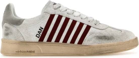 Dsquared2 Witte Leren Boxer Sneakers White Heren