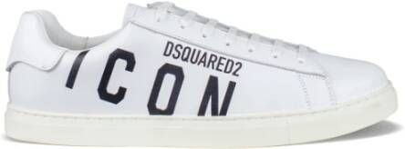 Dsquared2 Witte Leren Lage Sneakers White Heren