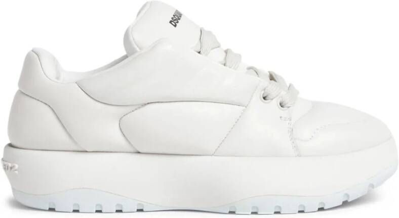 Dsquared2 Witte leren sneakers met logo White Heren