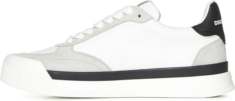 Dsquared2 Witte Sneakers met Rood Bladlogo Multicolor Heren