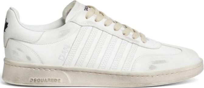 Dsquared2 Witte Leren Veterschoenen White