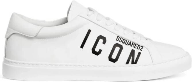 Dsquared2 Witte platte schoenen met icoon White Heren