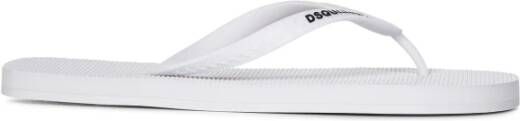 Dsquared2 Witte Rubberen Teenslippers White Heren