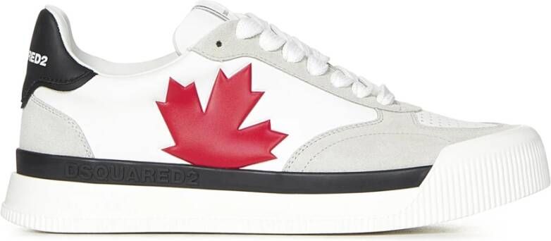 Dsquared2 Witte Sneakers met Rood Bladlogo Multicolor Heren