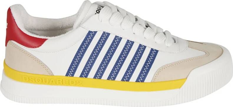 Dsquared2 Witte Sneakers met Streepdetail Multicolor Heren