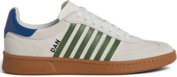 Dsquared2 Witte Suède Leren Sneakers Rubberen Zool White Heren