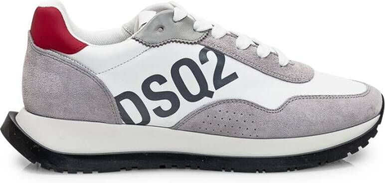 Dsquared2 Witte Suède Veterschoenen Gray Heren