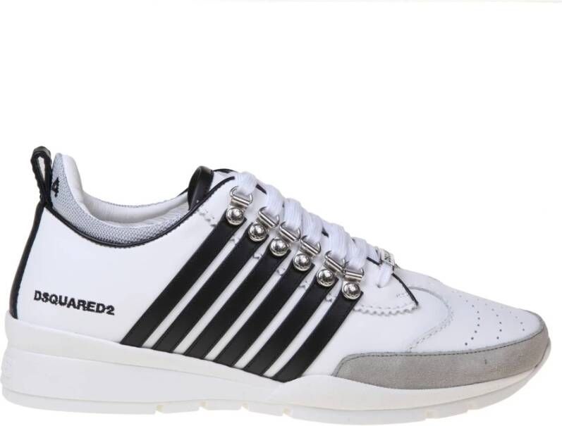 Dsquared2 Witte zwarte leren sneakers Ss24 Multicolor Heren