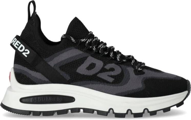 Dsquared2 Zwart en Grijs Stretch Mesh Sneaker Black Heren