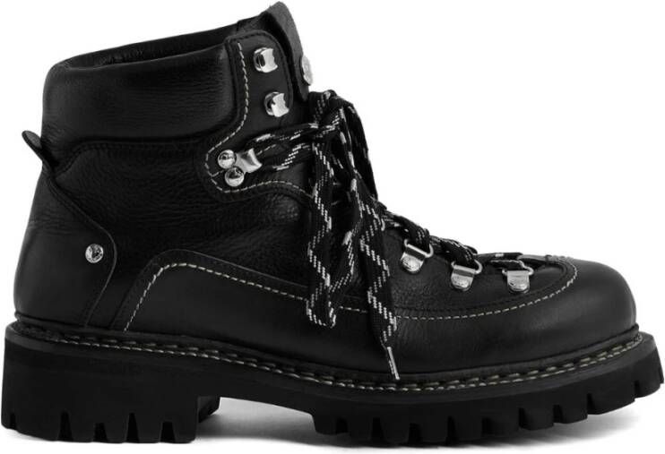 Dsquared2 Canadese leren enkellaarzen Black Heren