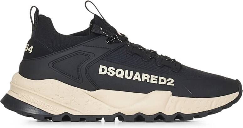 Dsquared2 Zwarte hardloopsneakers met schokabsorberende zool Black Heren