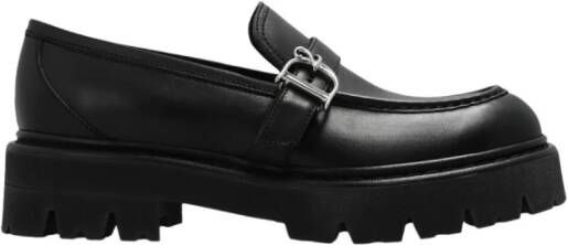 Dsquared2 Zwarte Leren Loafers met Metalen Gesp Black Dames