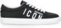 Dsquared2 Zwarte Leren Sneakers Ronde Neus Logo Black Heren - Thumbnail 1