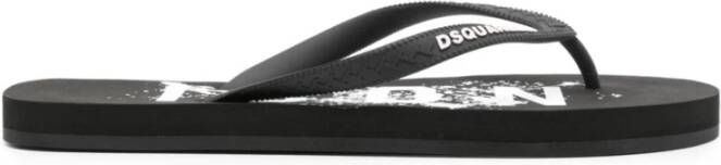 Dsquared2 Zwarte platte schoenen Flip Flop Black Heren