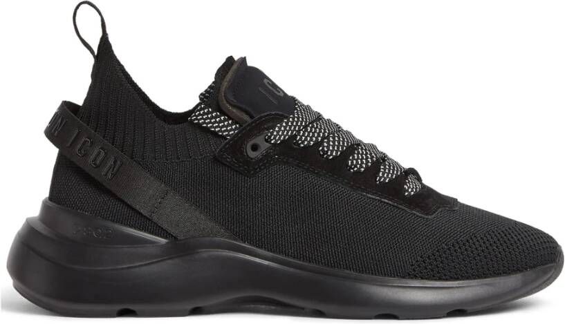 Dsquared2 Zwarte platte schoenen Fly Sneakers Black Heren