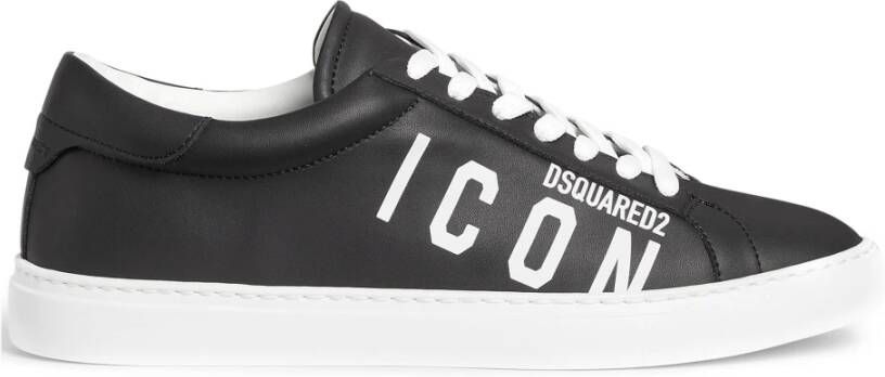 Dsquared2 Zwarte platte schoenen met iconische cassetta Black Heren