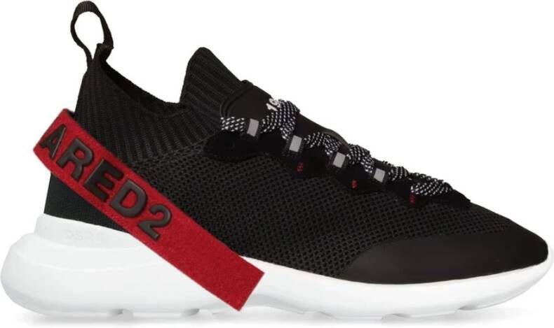 Dsquared2 Zwarte Polyester Sneakers met Oversized Zool Black Heren