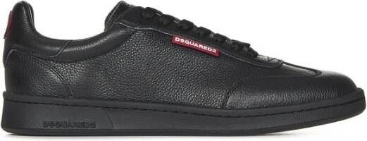 Dsquared2 Zwarte Sneakers van Hertenprint Leer Black Heren