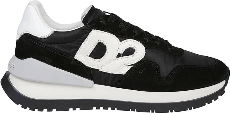 Dsquared2 Zwarte Veterschoenen met Lage Top Black Dames