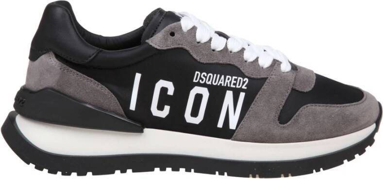 Dsquared2 Zwart Wit Suède Sneakers Aw24 Multicolor Heren