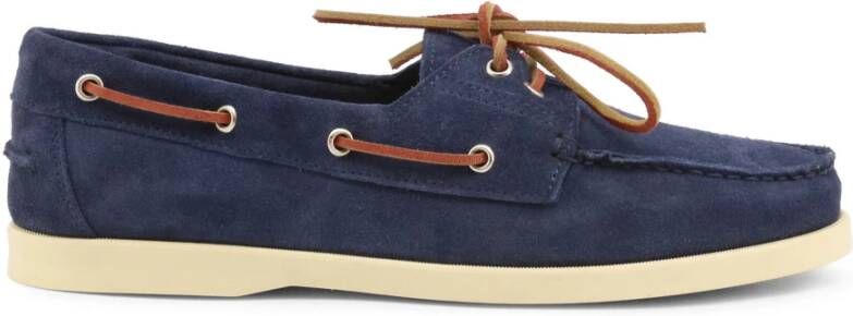 Duca di Morrone Blauwe Suède Mocassins Lente Zomer Collectie Blue Heren