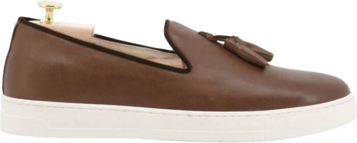 Duca di Morrone Diego Leren Loafers Lente Zomer Collectie Brown Heren