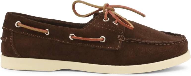 Duca di Morrone Elegante Heren Suede Moccasins Brown Heren