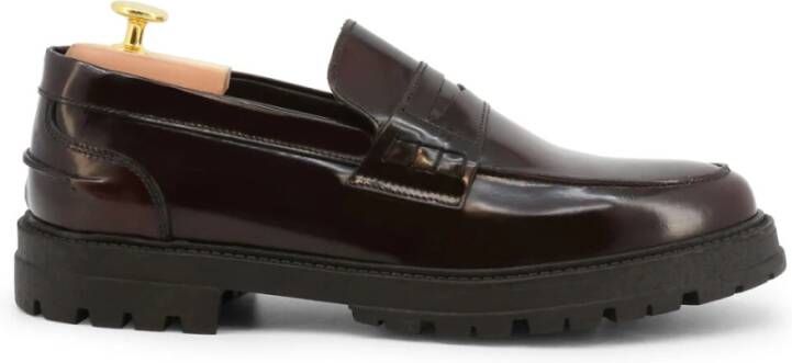 Duca di Morrone Leren Bordeaux Heren Loafers Red Heren