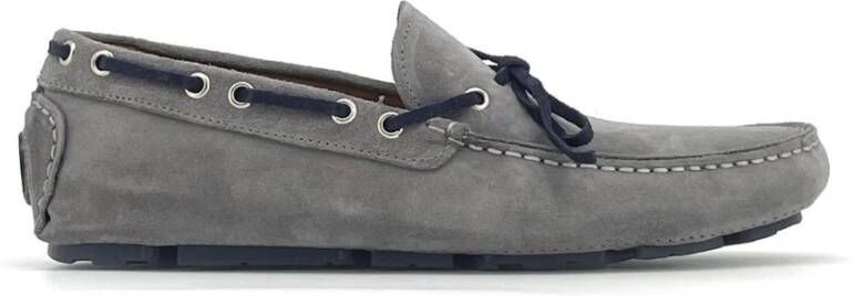 Duca di Morrone Logo Detail Leren Schoudertas Gray Heren