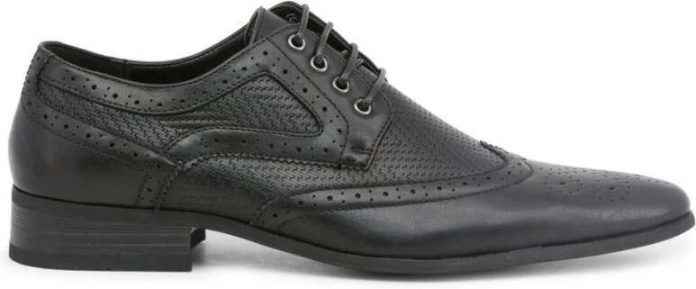 Duca di Morrone Metalen Eyelet Puntige Neus Veterschoenen Black Heren